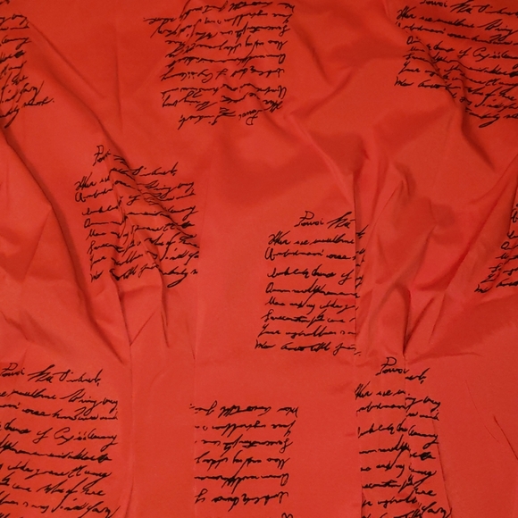 Gorgeous Red🌹Handwriting Pleated Shirt Dress - Picture 8 of 8